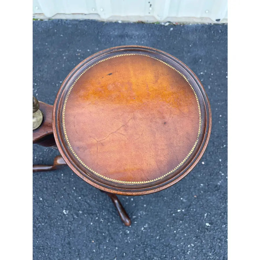 Brandt Queen Anne Mahogany Leather Top Double Wine Stand