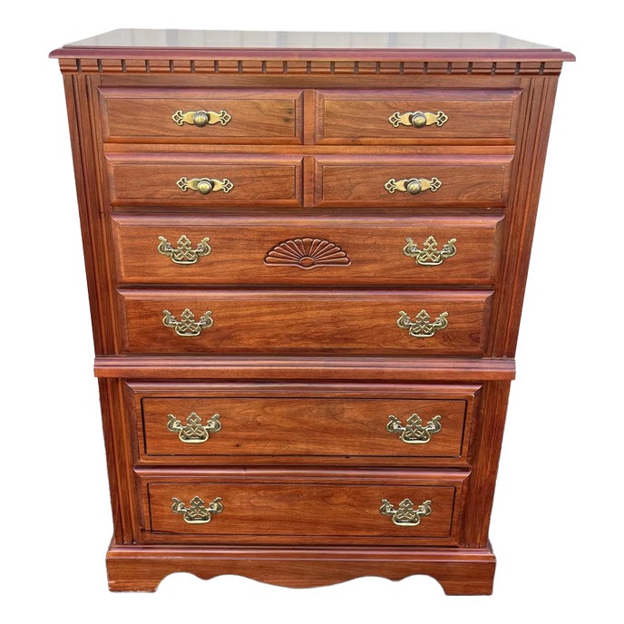 Broyhill Cherry 5-Drawer Tall Chest of Drawers
