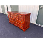 Broyhill Chippendale 7-Drawer Cherry Long Dresser