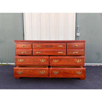 Broyhill Chippendale 7-Drawer Cherry Long Dresser