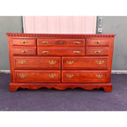 Broyhill Chippendale 7-Drawer Cherry Long Dresser