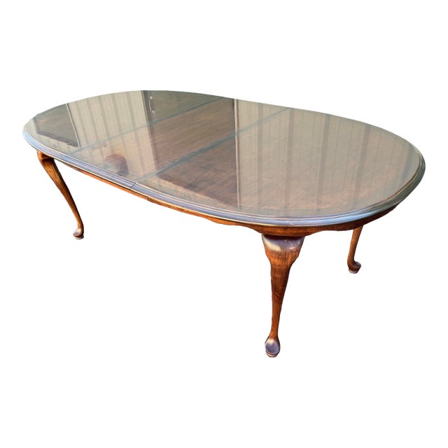 Broyhill Queen Anne Style Cherry Extension Dining Table