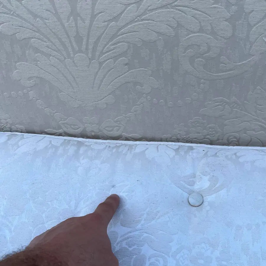 Century Furniture Down Filled Damask Silk Upholstered Tufted Loveseat