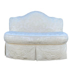 Century Furniture Down Filled Damask Silk Upholstered Tufted Loveseat