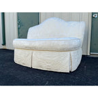 Century Furniture Down Filled Damask Silk Upholstered Tufted Loveseat