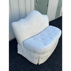 Century Furniture Down Filled Damask Silk Upholstered Tufted Loveseat