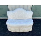 Century Furniture Down Filled Damask Silk Upholstered Tufted Loveseat