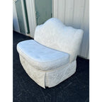 Century Furniture Down Filled Damask Silk Upholstered Tufted Loveseat