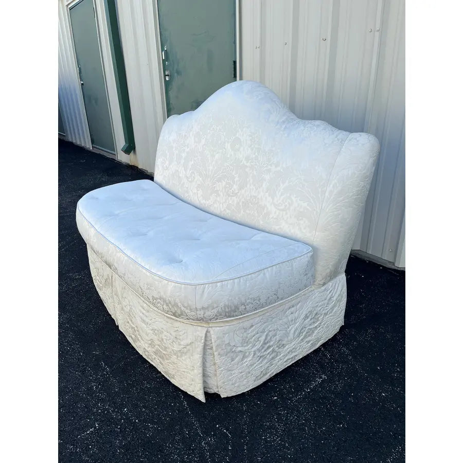 Century Furniture Down Filled Damask Silk Upholstered Tufted Loveseat