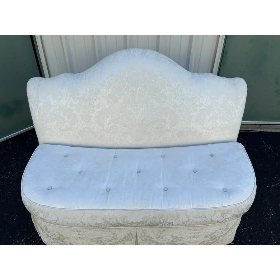 Century Furniture Down Filled Damask Silk Upholstered Tufted Loveseat