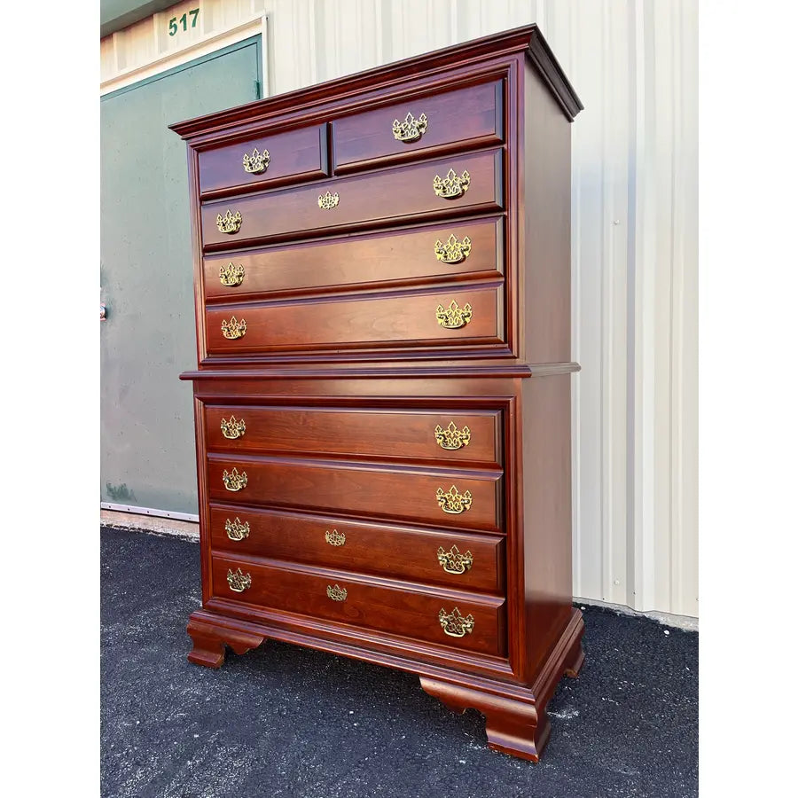 Cherry Chippendale 6-Drawer Cheat of Drawers