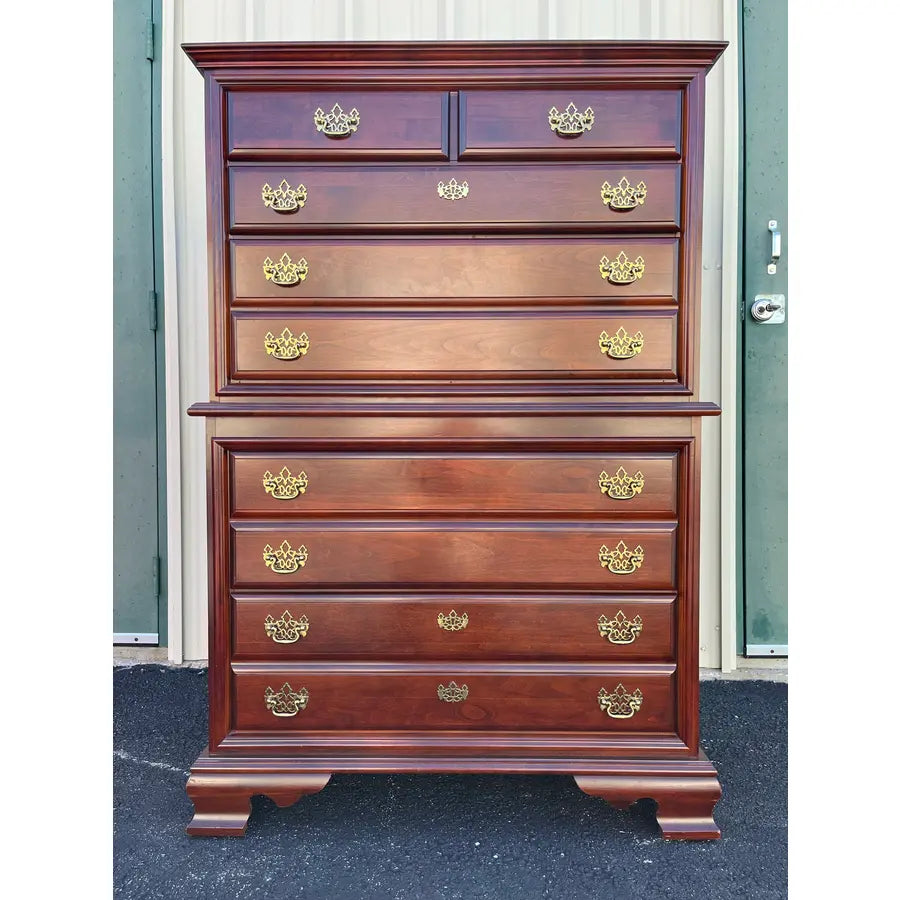 Cherry Chippendale 6-Drawer Cheat of Drawers
