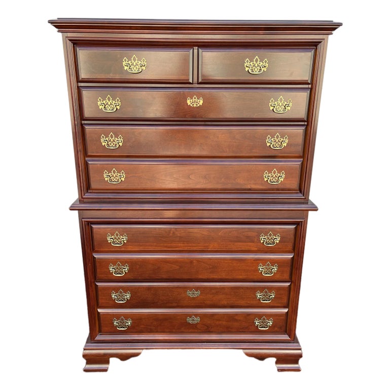 Cherry Chippendale 6-Drawer Cheat of Drawers