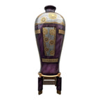 Chinoiserie Postmodern 4' Decorative Floor Vase and Stand by Artmax