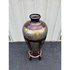 Chinoiserie Postmodern 4' Decorative Floor Vase and Stand by Artmax