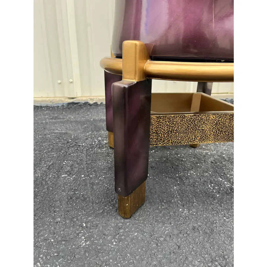 Chinoiserie Postmodern 4' Decorative Floor Vase and Stand by Artmax