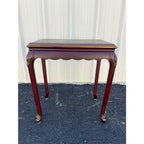 Chinoiserie Red Lacquer Floral Relief Side End Table