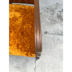 Dark Maple and Crushed Orange Velvet Rocking Chair