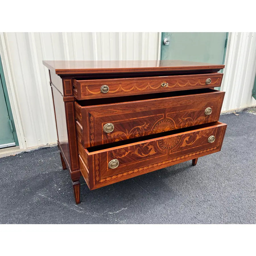 David Michael 18th Century Giuseppe Maggiolini Style Neoclassical Inlaid Chest of Drawers, Italy