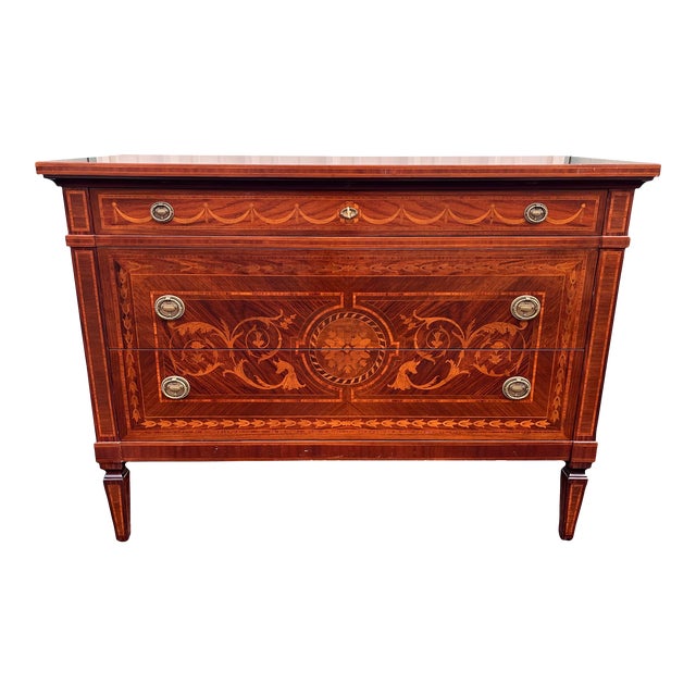 David Michael 18th Century Giuseppe Maggiolini Style Neoclassical Inlaid Chest of Drawers, Italy