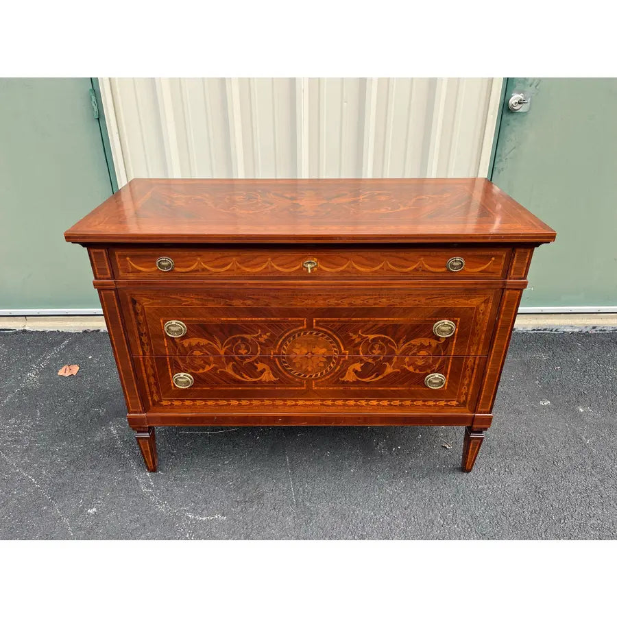 David Michael 18th Century Giuseppe Maggiolini Style Neoclassical Inlaid Chest of Drawers, Italy