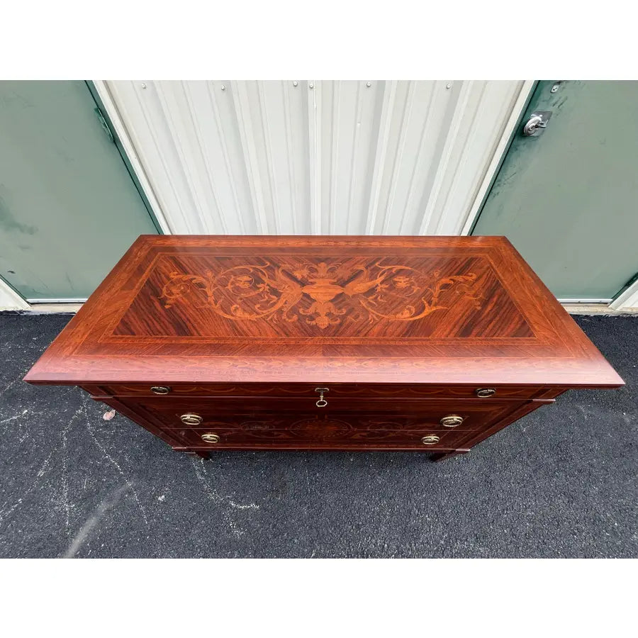 David Michael 18th Century Giuseppe Maggiolini Style Neoclassical Inlaid Chest of Drawers, Italy