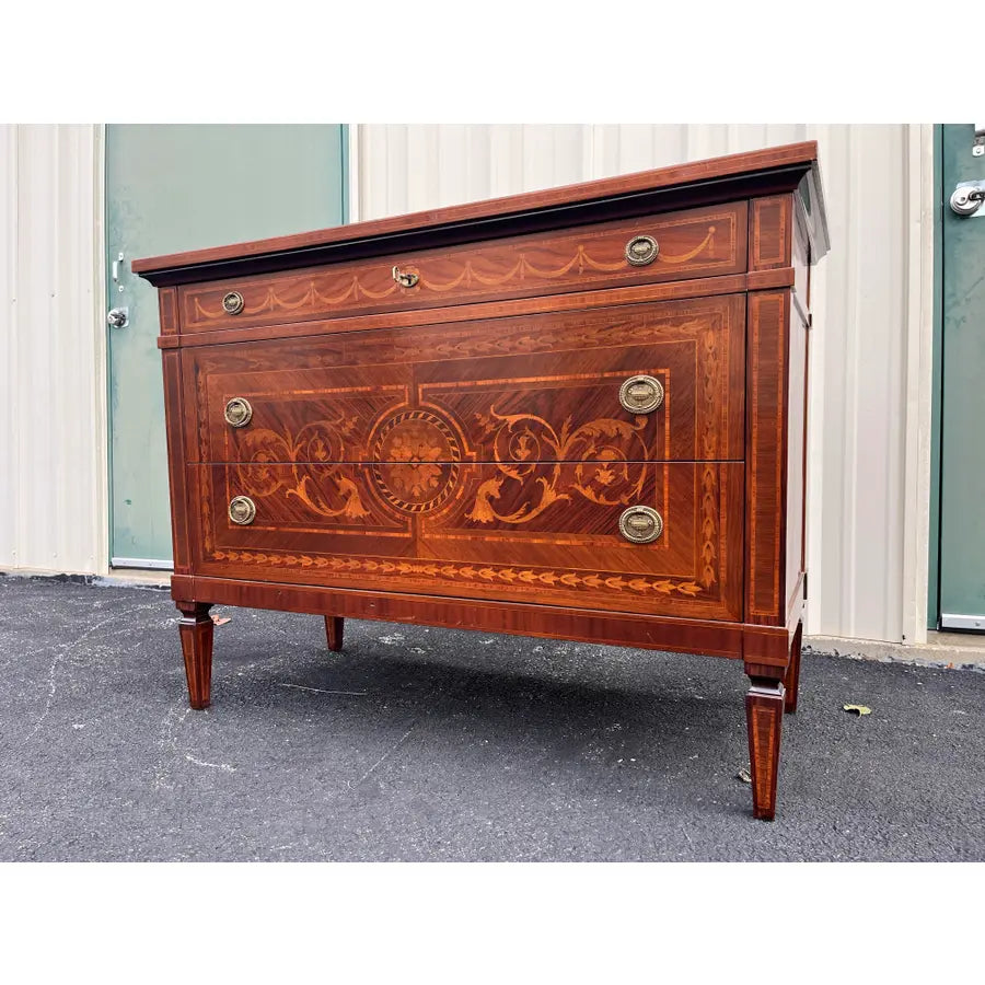 David Michael 18th Century Giuseppe Maggiolini Style Neoclassical Inlaid Chest of Drawers, Italy