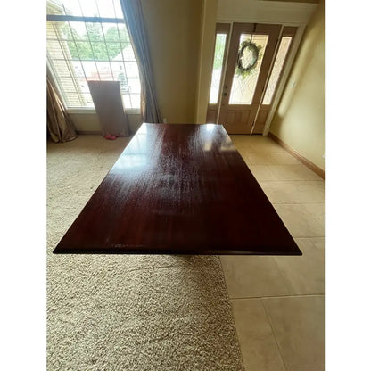 Double Pedestal Solid Mahogany Dining Table or Conference Table- Triple Column Chrome Bases