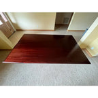 Double Pedestal Solid Mahogany Dining Table or Conference Table- Triple Column Chrome Bases