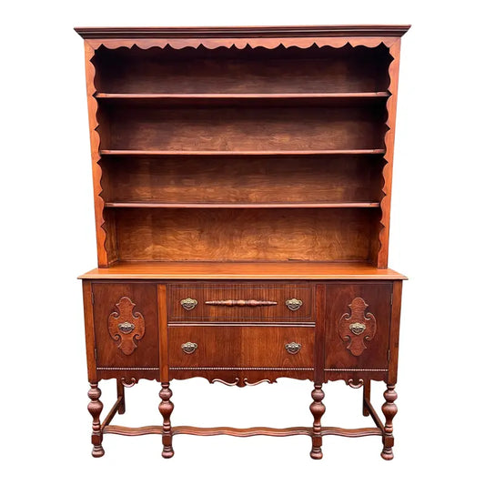 Early 1900's American Two-Piece Bookshelf Hutch Unit