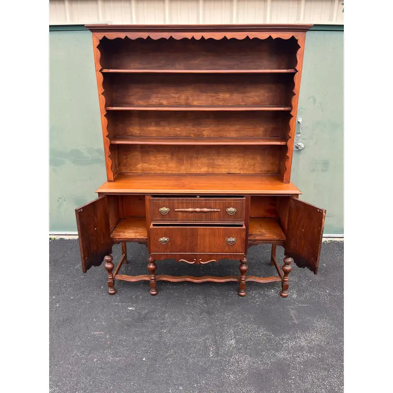 Early 1900's American Two-Piece Bookshelf Hutch Unit