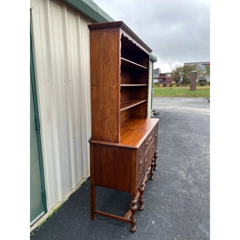 Early 1900's American Two-Piece Bookshelf Hutch Unit