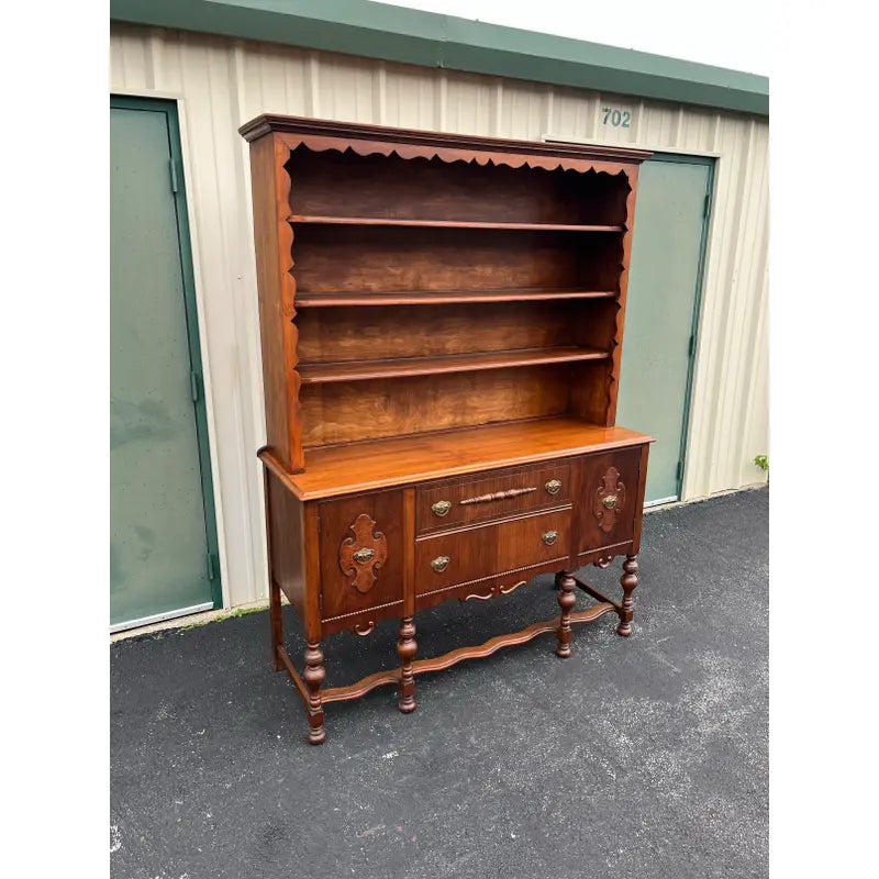 Early 1900's American Two-Piece Bookshelf Hutch Unit