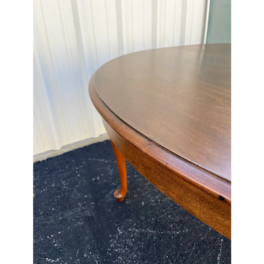 Early 1900s Large Round Oak Farmhouse Dining Table