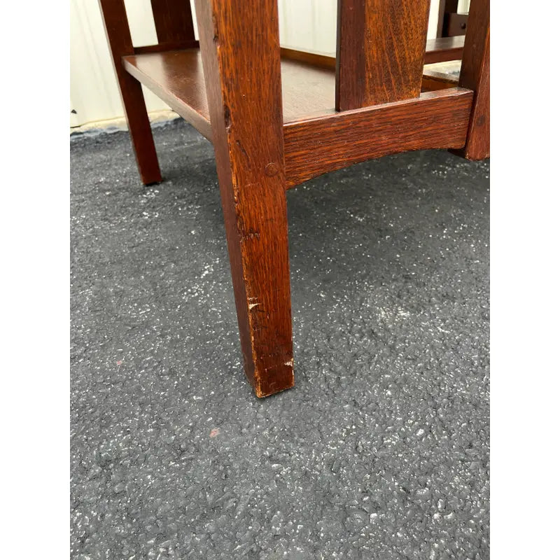 Early 1900s Limberts Quartersawn Oak Arts & Crafts Desk With Side Bookshelves