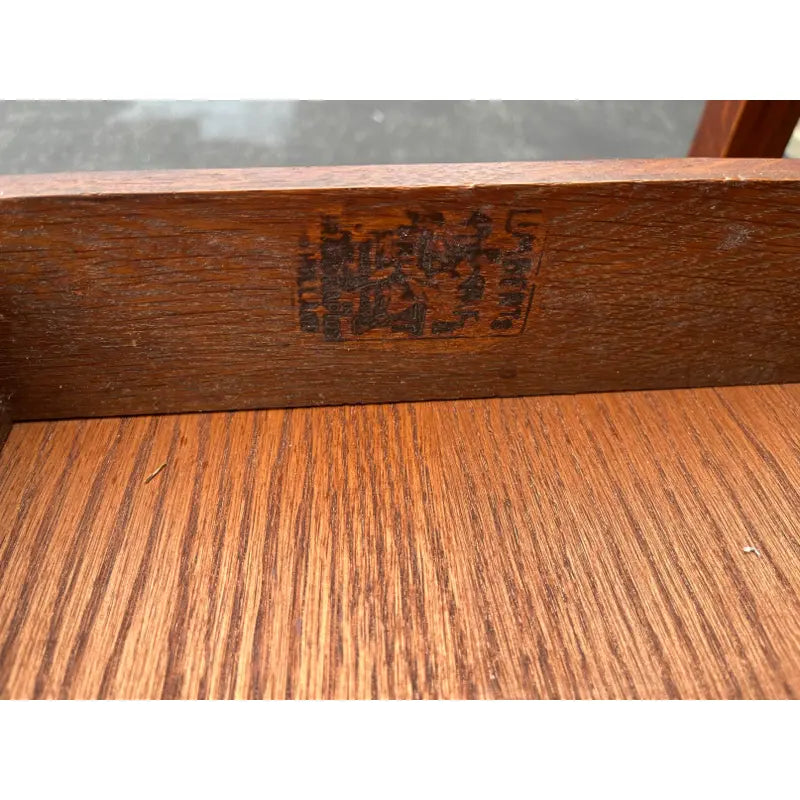 Early 1900s Limberts Quartersawn Oak Arts & Crafts Desk With Side Bookshelves