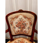 Early 20th Century French Walnut Needlepoint Arm Chairs- A Pair