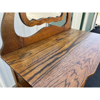 Early American Tiger Oak Tall Chest of Drawers With Mirror