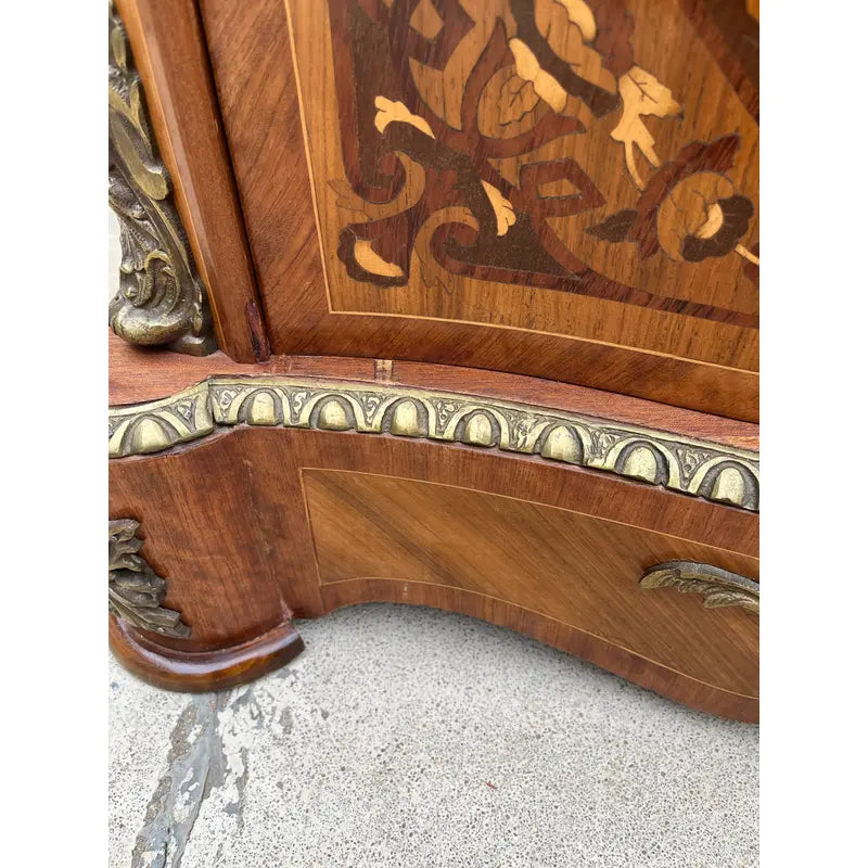 Early French Louis XV Dry Bar Cabinet or Commode- Black Marble Top
