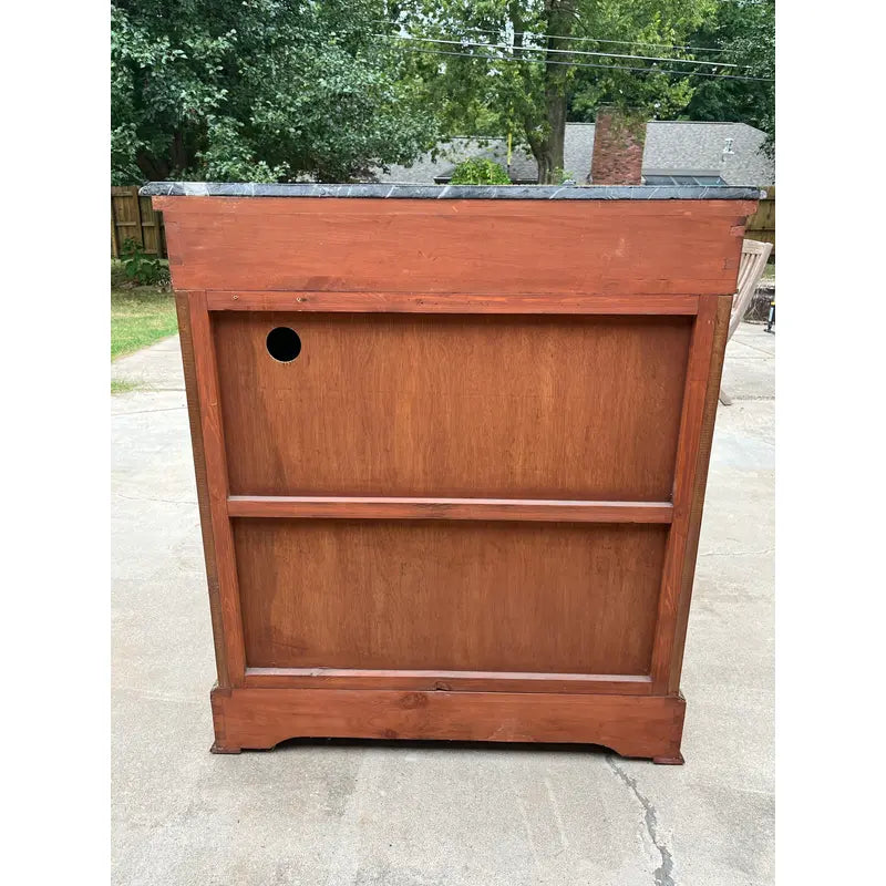 Early French Louis XV Dry Bar Cabinet or Commode- Black Marble Top