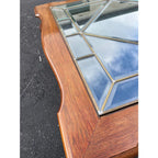 Ethan Allen Inspired French Country Leaded Glass Cherry Coffee Table