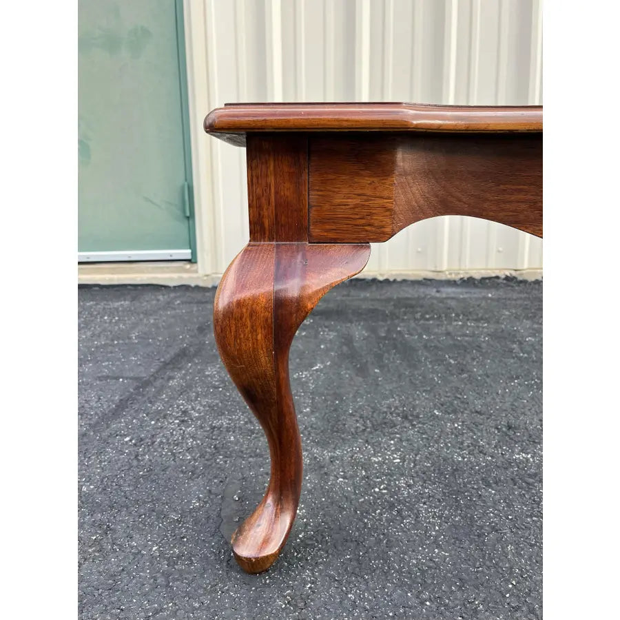 Ethan Allen Inspired French Country Leaded Glass Cherry Coffee Table