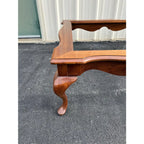 Ethan Allen Inspired French Country Leaded Glass Cherry Coffee Table