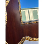 Florentine Style Mahogany Wall Mirror and Shelves, 3 Pieces