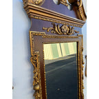 Florentine Style Mahogany Wall Mirror and Shelves, 3 Pieces