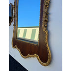 Florentine Style Mahogany Wall Mirror and Shelves, 3 Pieces