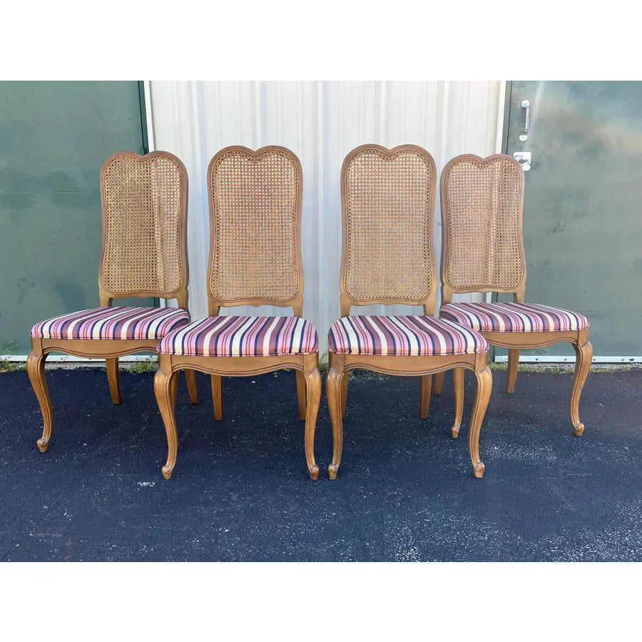 French Country Cane Back Dining Chairs- Set of 4- Attr. To Century Furniture