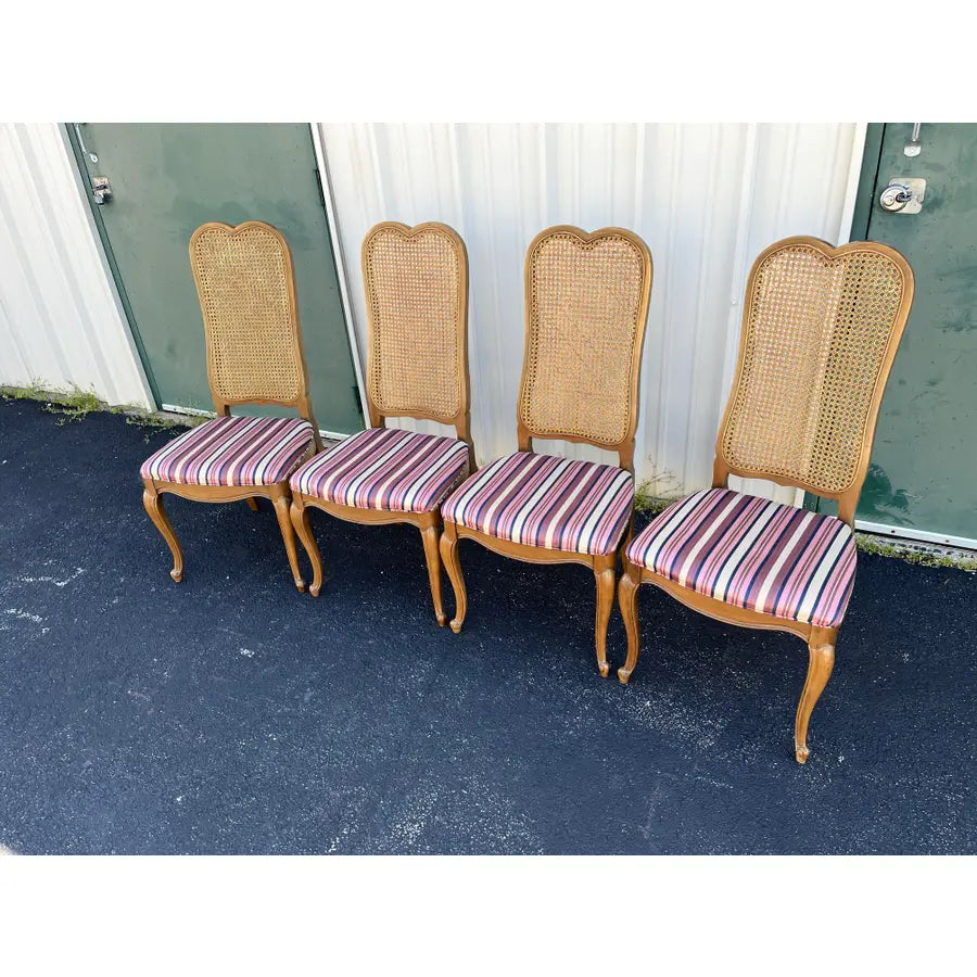 French Country Cane Back Dining Chairs- Set of 4- Attr. To Century Furniture