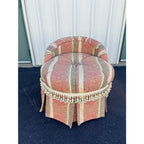French Style Overstuffed Bedroom Chair or Changing Pouf With Pleated Skirt