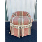 French Style Overstuffed Bedroom Chair or Changing Pouf With Pleated Skirt